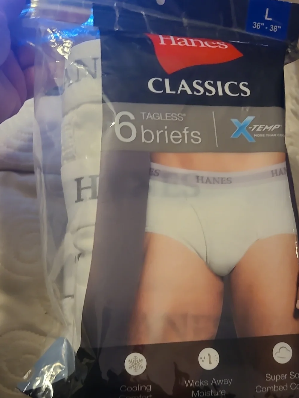 (Ew)Hanes Men's White 100% Cotton Brief Underwear, 6-Pack